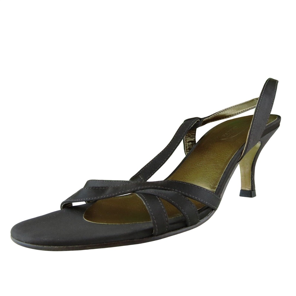 Talbots Women Strappy Shoes Brown Synthetic Slip On Size 8.5 Medium